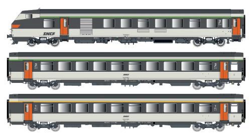 L.S. Models LS41250DC 3er Set Personenwagen VU+VTU SNCF, Ep.IV
